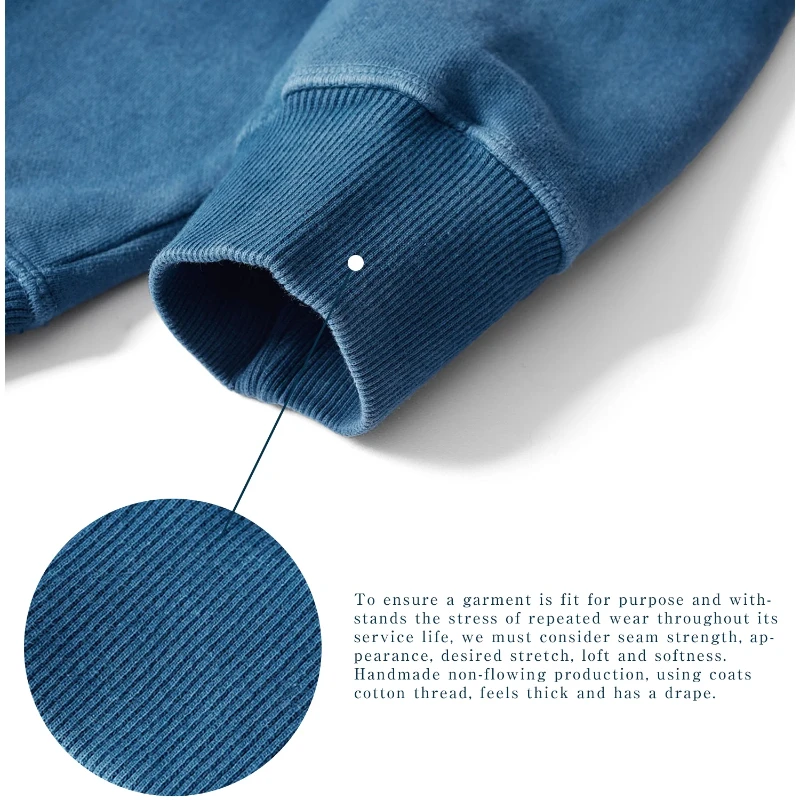 Akkad Kuti Fashion New Men'S Sweatshirt Indigo Plant Indigo Dyed Long Sleeve Thick Gradient Sweatshirt Japan Retro Casual