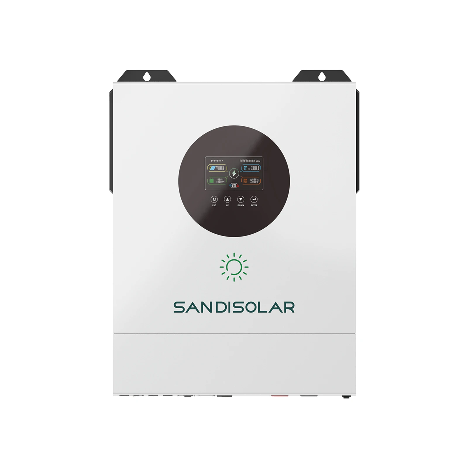 SANDISOLAR 6-fach parallel geschalteter 11-kW-48-V-Hybrid-Solarwechselrichter, 11.000 W max., zwei PV-Eingänge (160 A), MPPT-Ladegerät, zwei 230-V-Wechselstromausgänge mit reiner Sinuswelle,