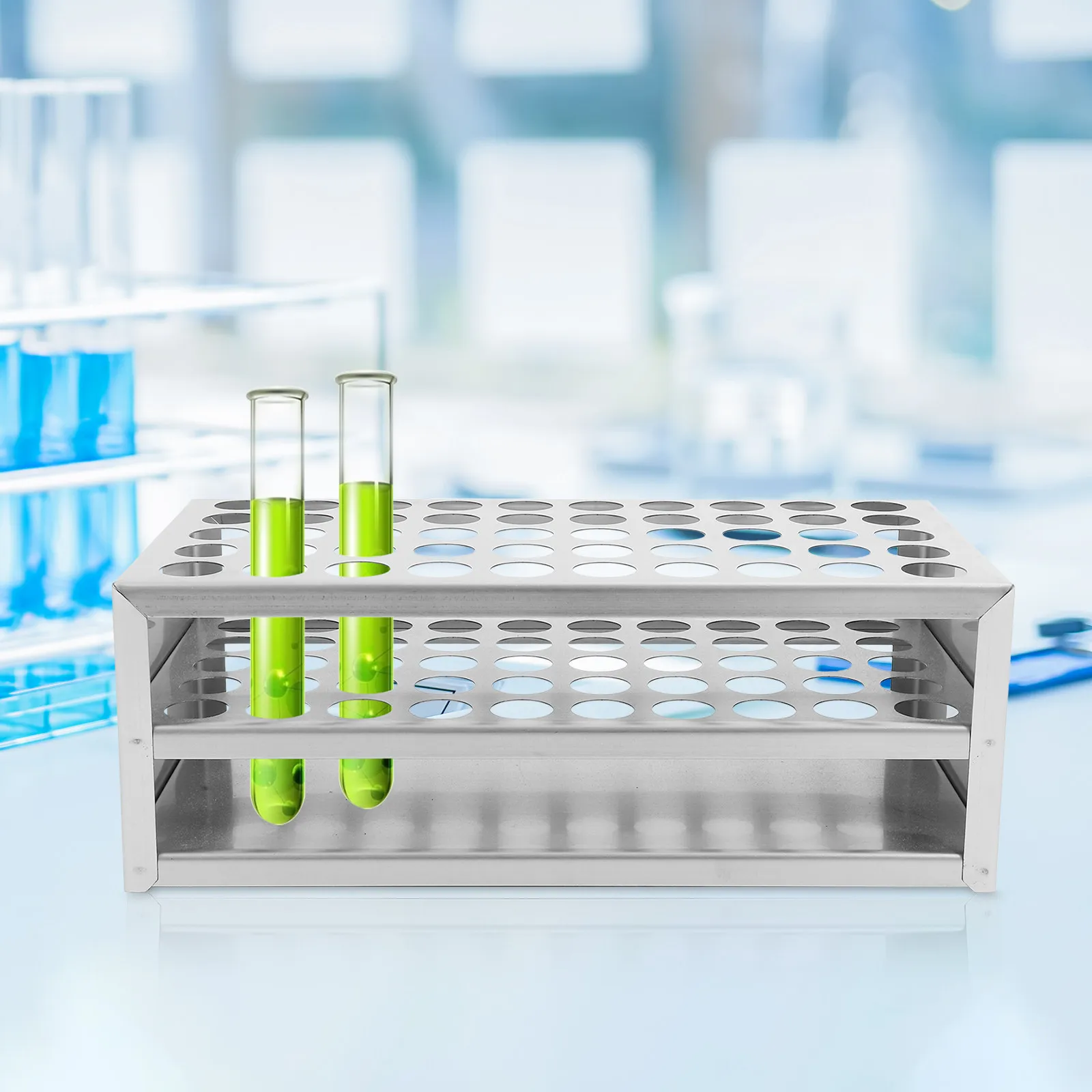Laboratory Test Tube Rack 17Mm Stainless Steel Multi-Hole Organizer For Centrifuge Sampling Tubes Stand Storage Rack view 5