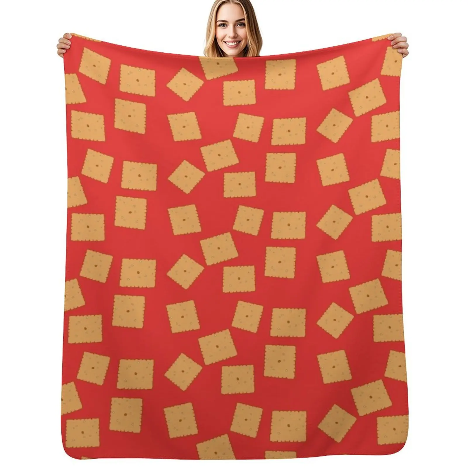 Manta decorativa inspirada en Cheez IT, manta suave, duradera y reutilizable para todas las estaciones