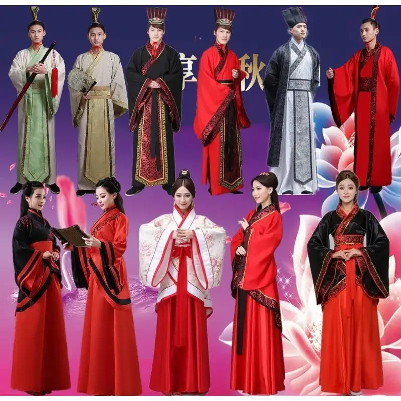 Adults Halloween Costumes for Couples Chinese Ancient Clothes Hanfu Cosplay outfit for Men and Women