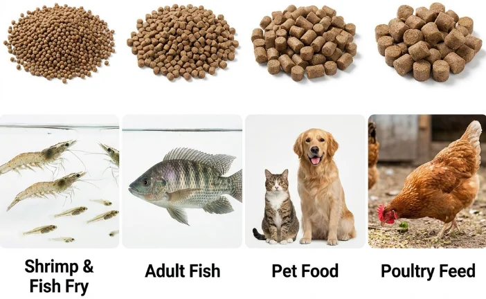 Automatic Single Screw Floating Fish Feed Extruder 40-50kg/h Pet Food Machine Animal Feed Pelletizer for Sale