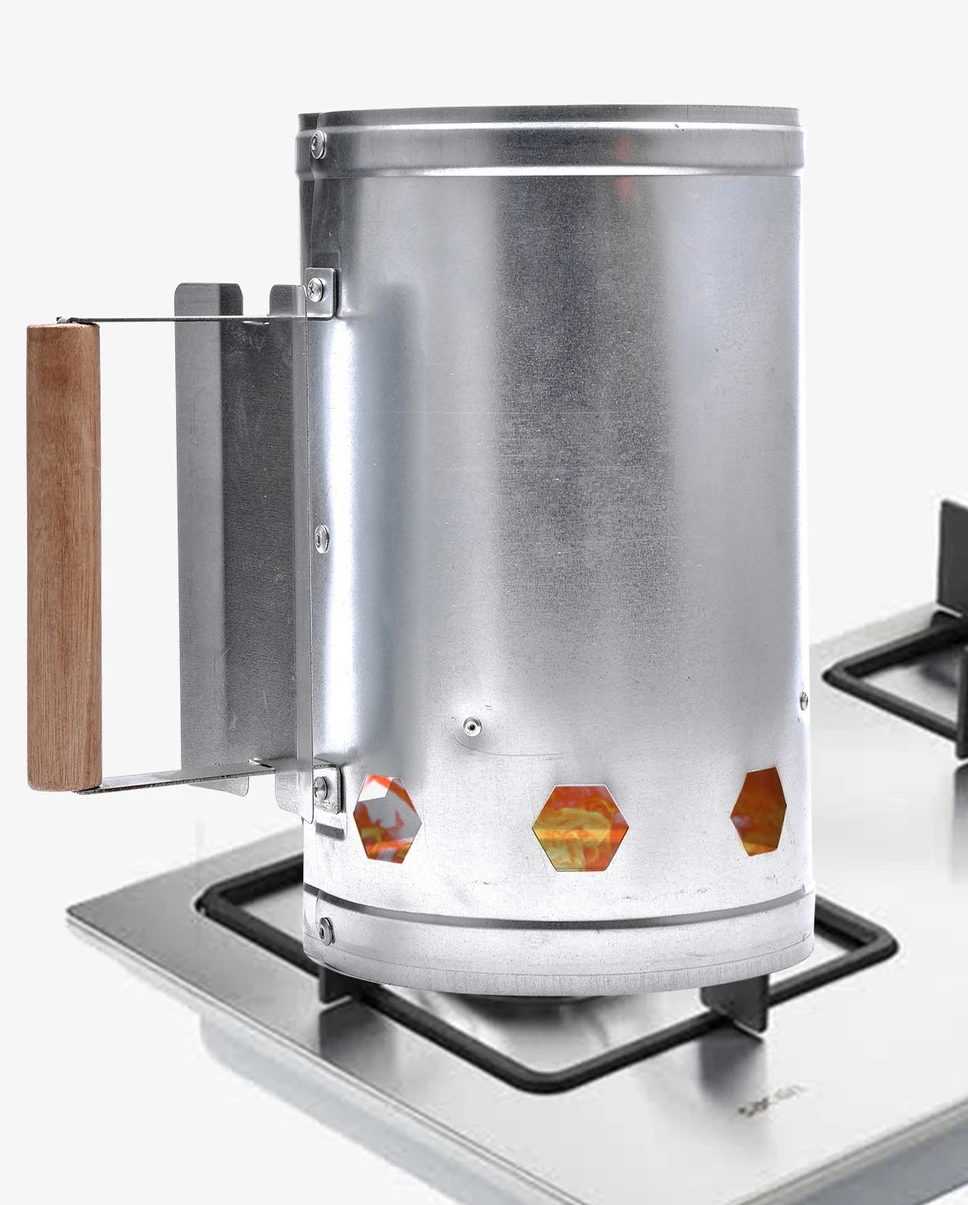 

Rapid Charcoal Chimney Starter Set Fireplace Accessories Lighter Cubes BBQ Heat Resistant