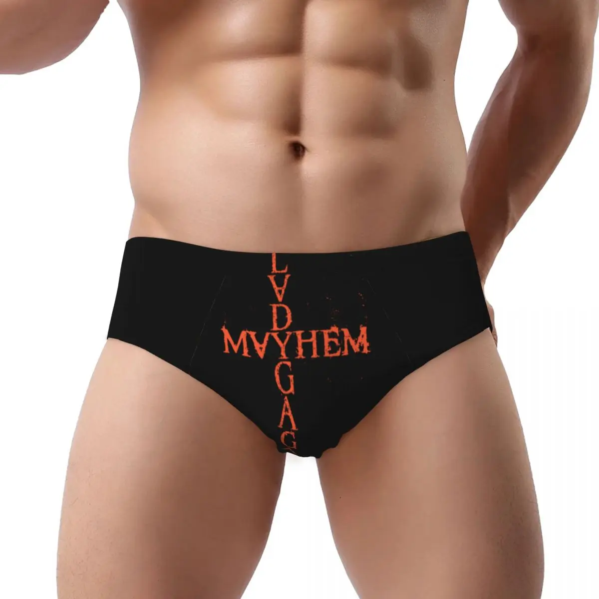 Custom Men Lady Gaga Mayhem Music Singer Underpants Stretch Briefs Underwear