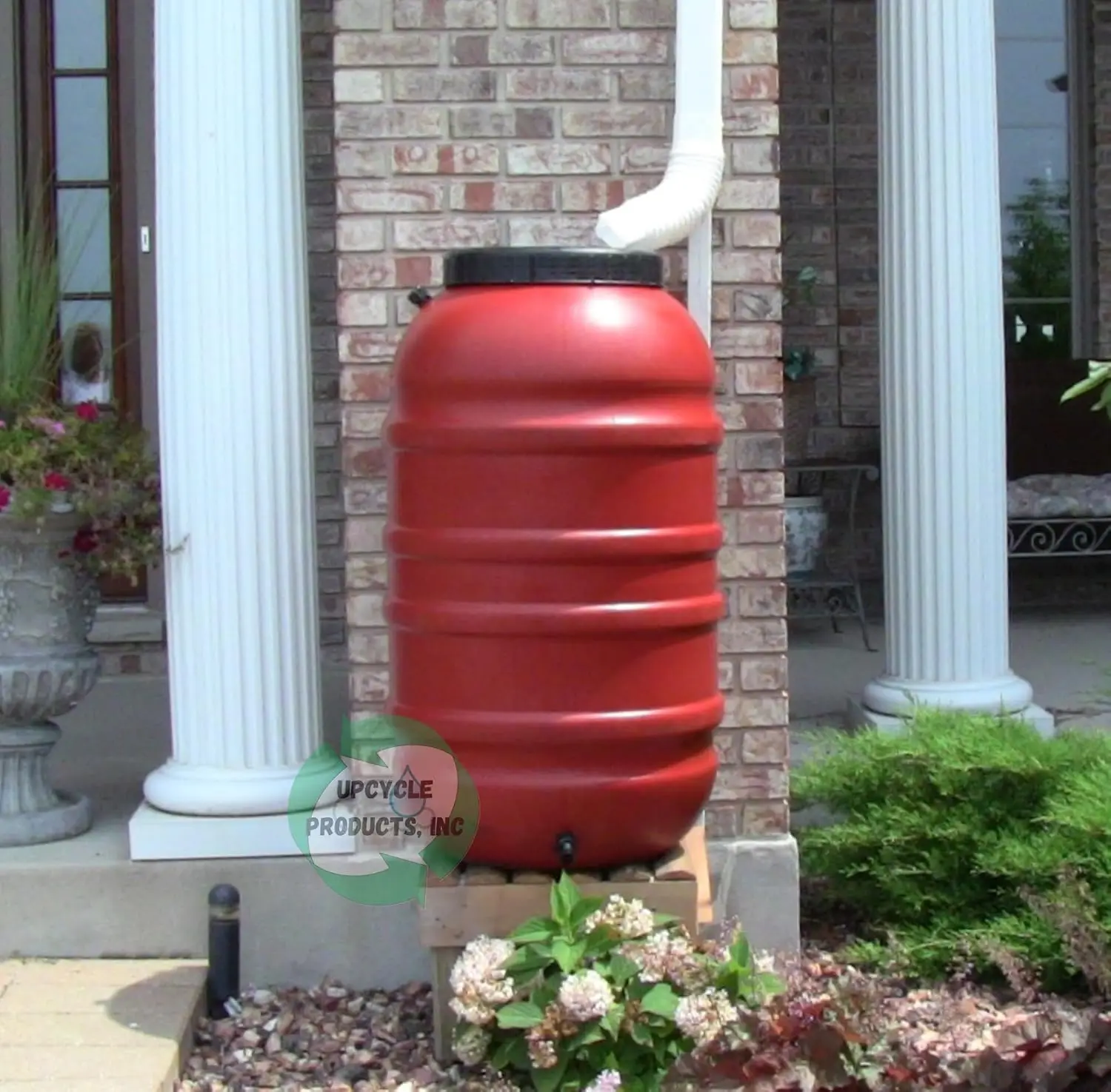 Rain Barrel, 55 Gallon, Terra-Cotta, Plastic, , Rain Water Harvesting
