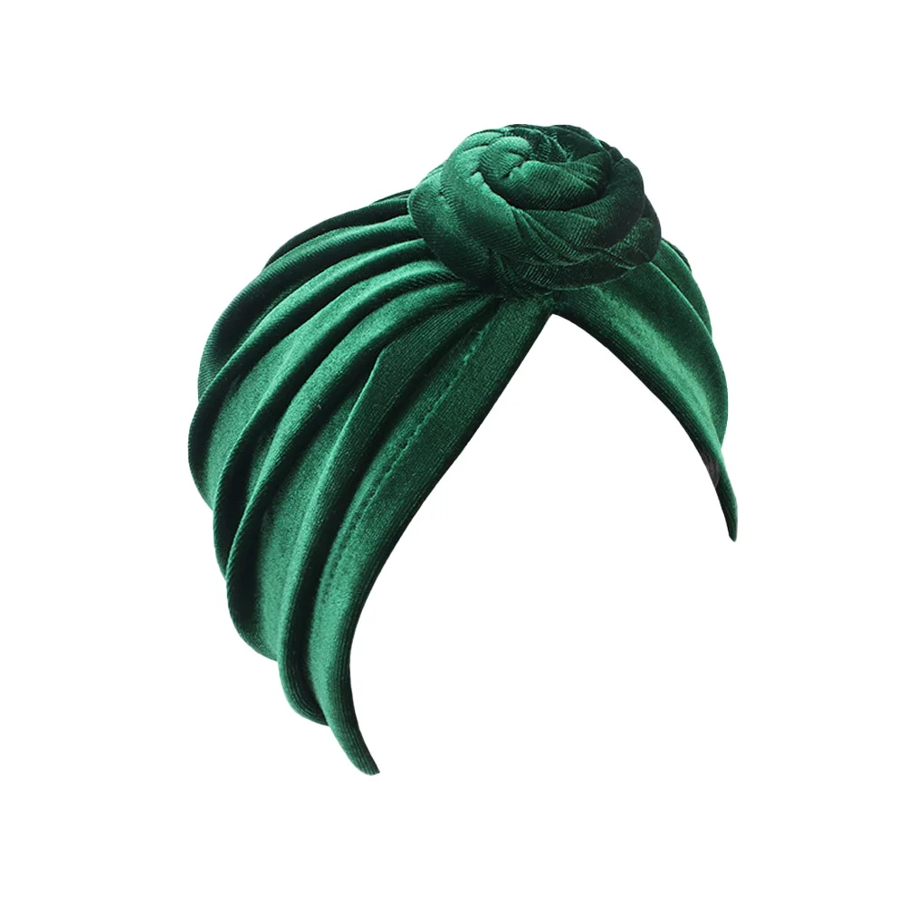 

Head Wrap Hat Green Lightweight Shower Cap For Women Elastic Turban Bohemian Kerchief National Style Girl Hat