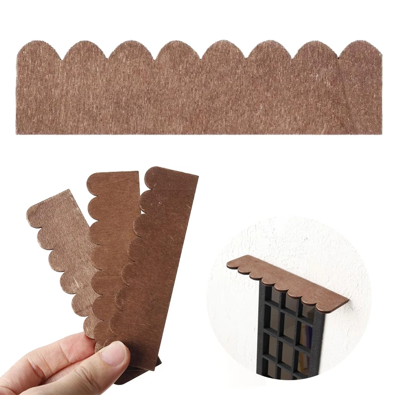 12 pçs casa de bonecas telhas de madeira beirais modelo telhas em miniatura adereços de construção casa de boneca decoração crianças fingir jogar brinquedos
