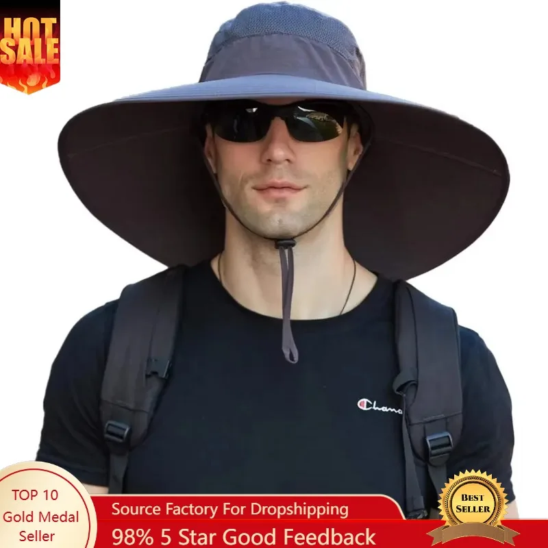 

Leotruny Super Wide Brim Bucket Hat UPF50+ Waterproof Sun Hat for Fishing Hiking Camping