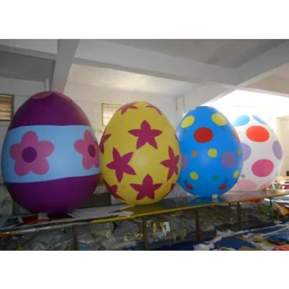 Colorful Painted Inflatable Easter Egg With Led Lights Outdoor Large Egg Replica Model With Pump For Festival Decoration