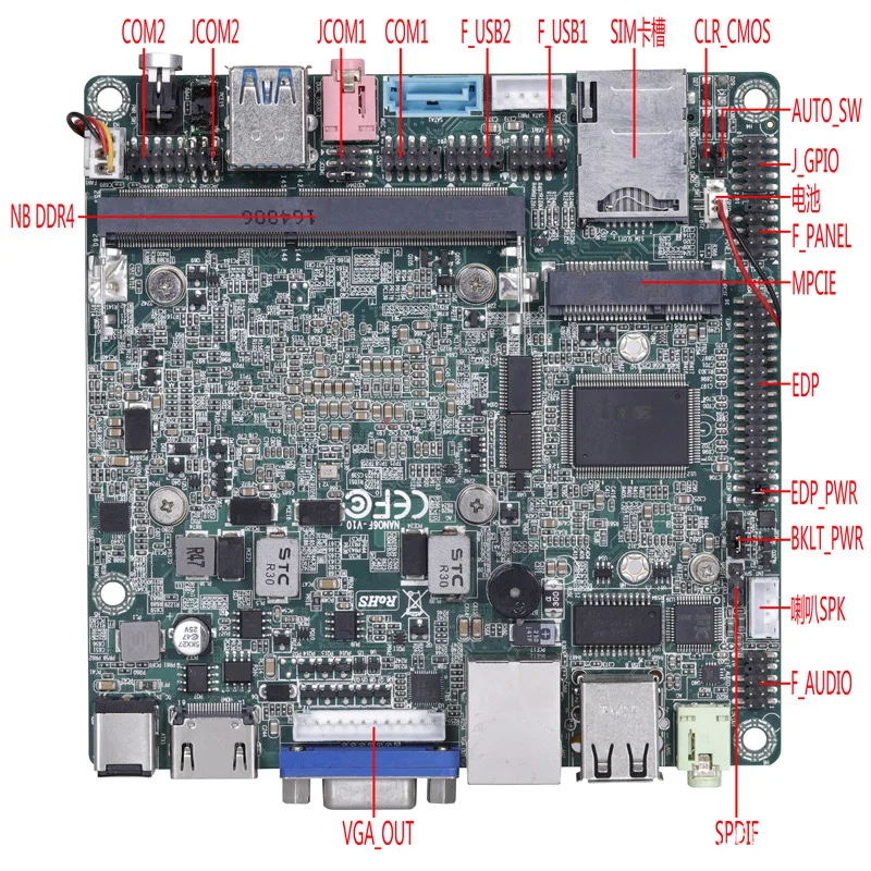 Mini industrial control small main board 12cm * 12cm 7th generation i3i5i7