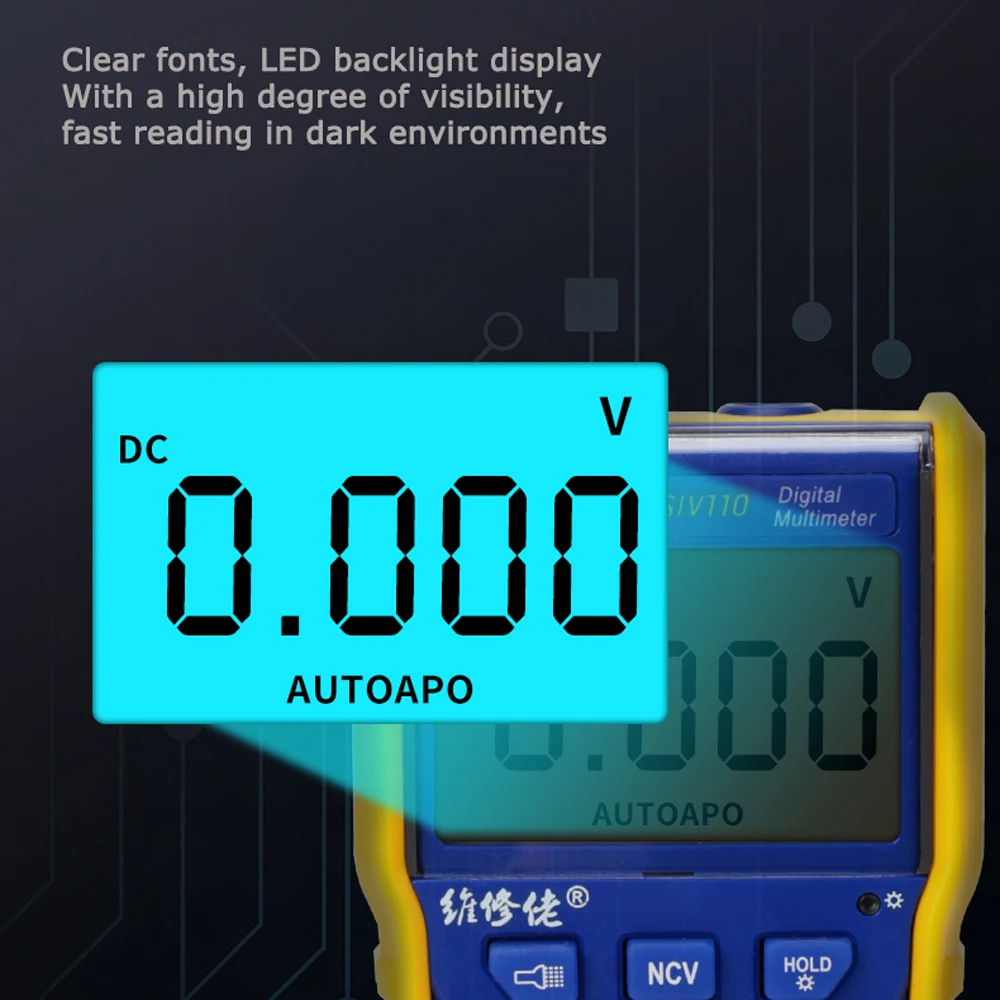 Multimeter MECHANIC SIV110 Intelligent Anti-burn NCV Measurement Function selection LED display Flashlight Automatic standby