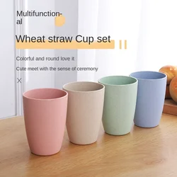 Nordic Style Plastic Tea Cups Eco-Friendly Wheat Straw Cup Coffee Tea Milk Drink Cup Toothbrush Cup for Home Bathroom