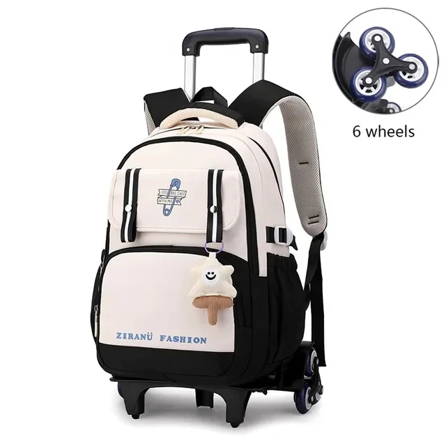 Sac à dos scolaire à roulettes pour enfants, sac à dos à roulettes pour filles, sac à roulettes pour étudiants, bagage à roulettes de voyage