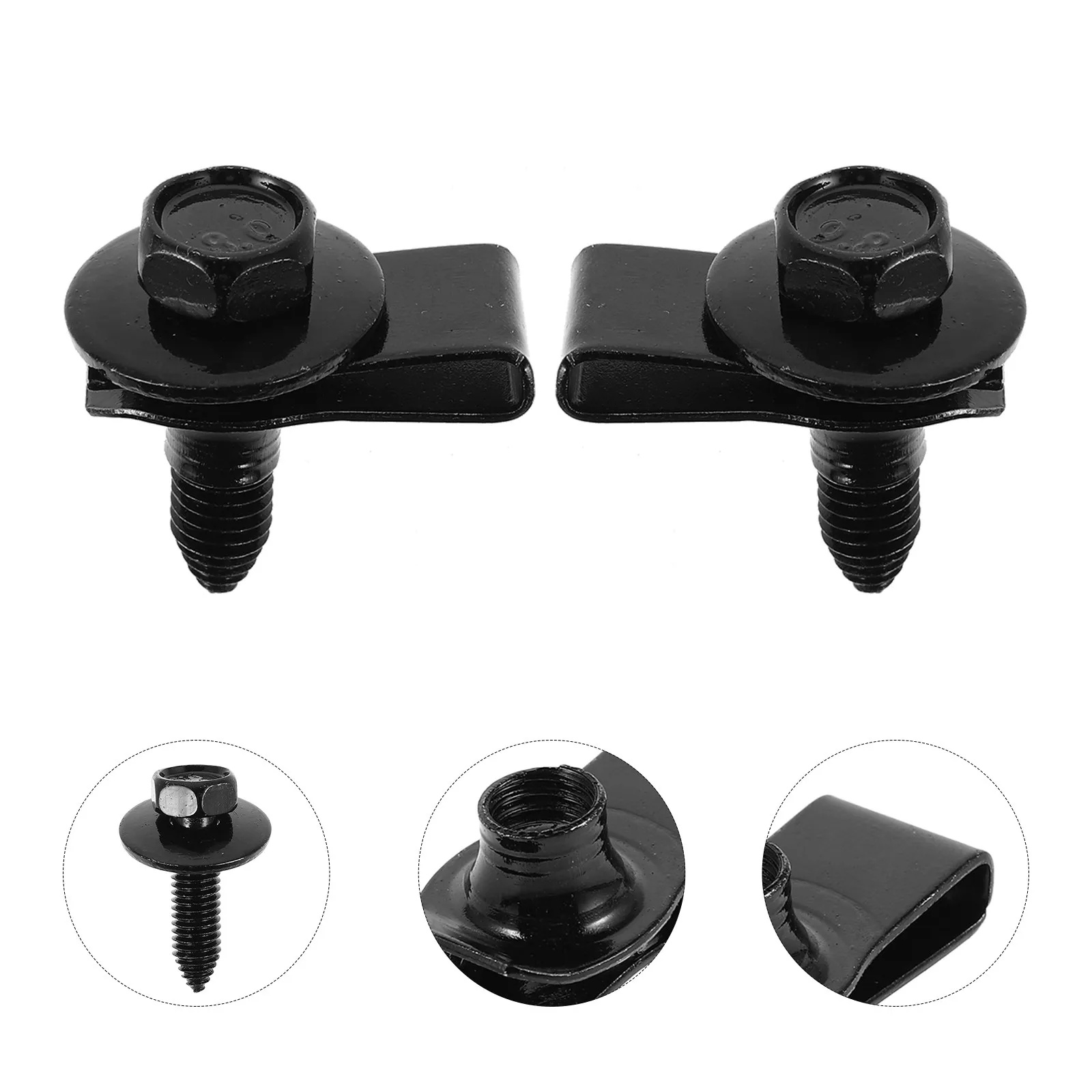 

10Sets Metal Bumper Bolts Automotive Fastening Accessories U Clips Screw Clips Repair Kit for Bumper Guard Engine Cover Body