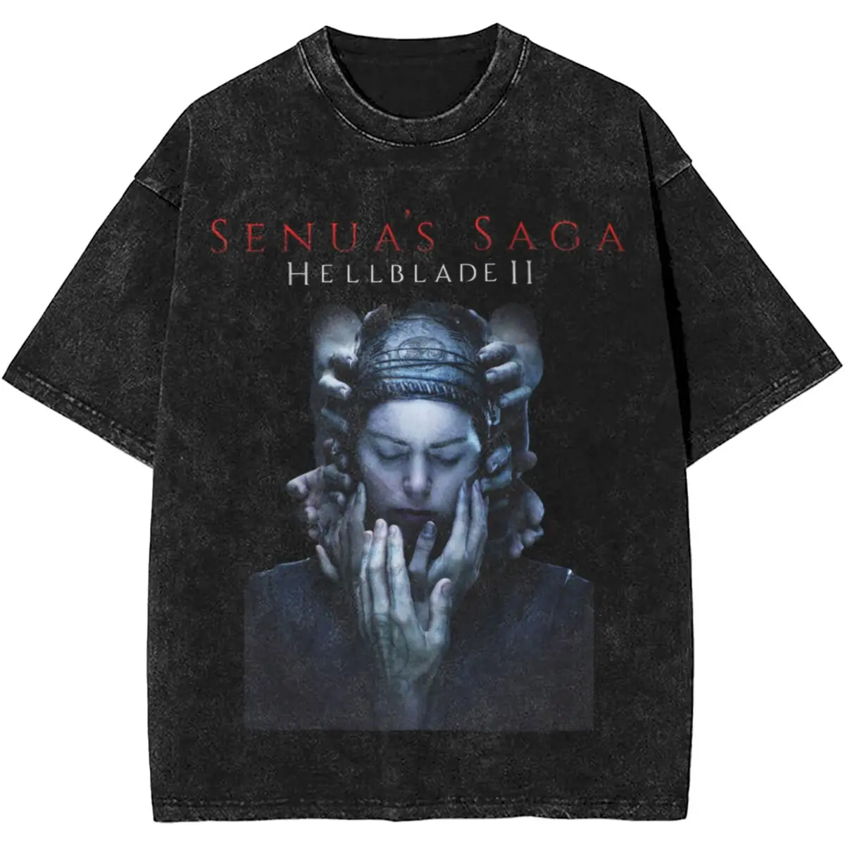 Printed Senua's Saga: Hellblade II Games T Shirts Merch Men Women Washed Tee Shirt Oversize T-shirt