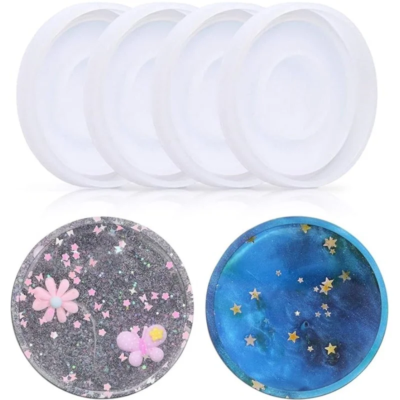 DIY Crystal Epoxy Resin Mold Square Round Hexagon Coaster Silicone Mold Home Decoration Cup Mat Pad Mold