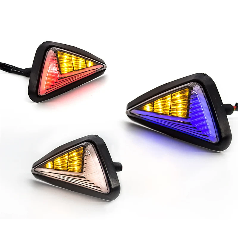 Motorcycle LED Turn Signal Light Flush Mount Blinker Smoke Indicator Lamp 12V Red White Blue Daytime Running Yellow Flowing Lamp