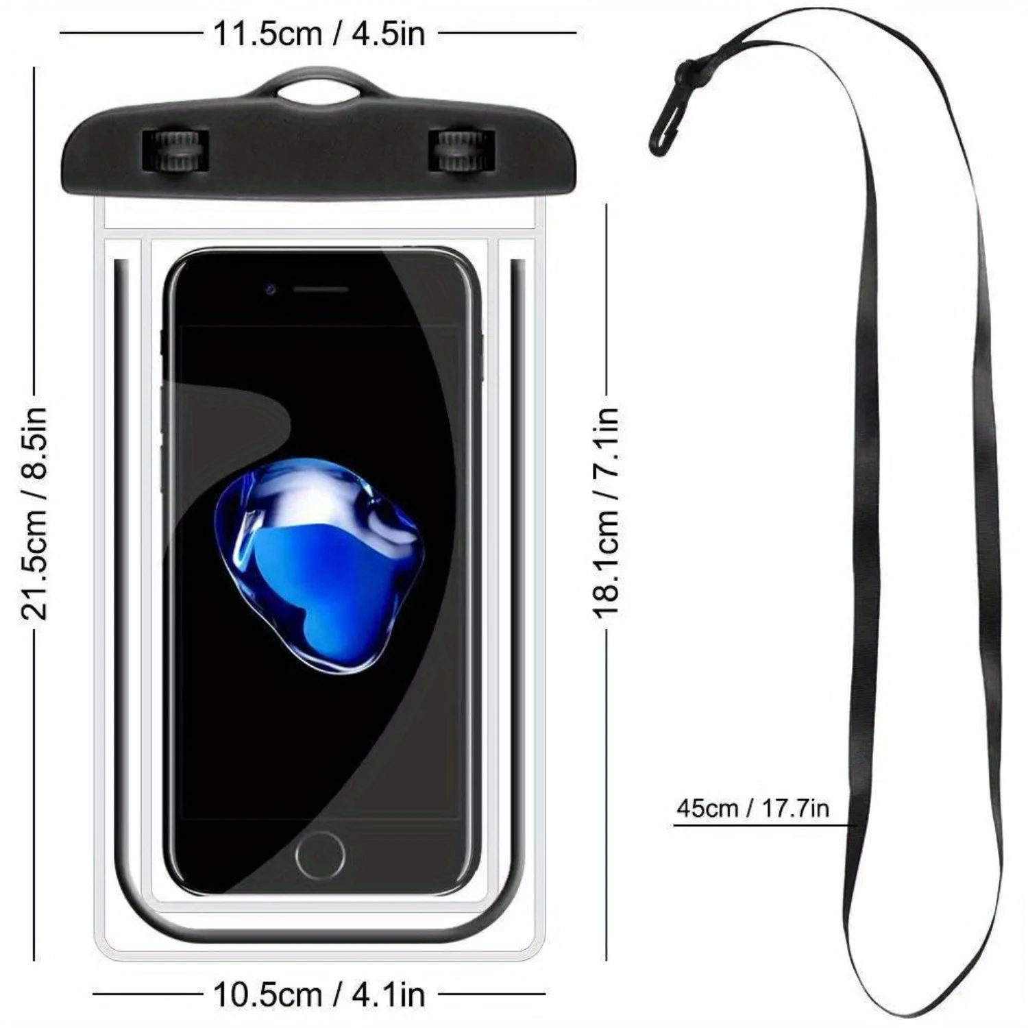 Universal Waterproof Phone Pouch - Fluorescence Waterproof Case For  15 14 13 12 11 Pro Max XS Plus   Cellphone Up To 7.0