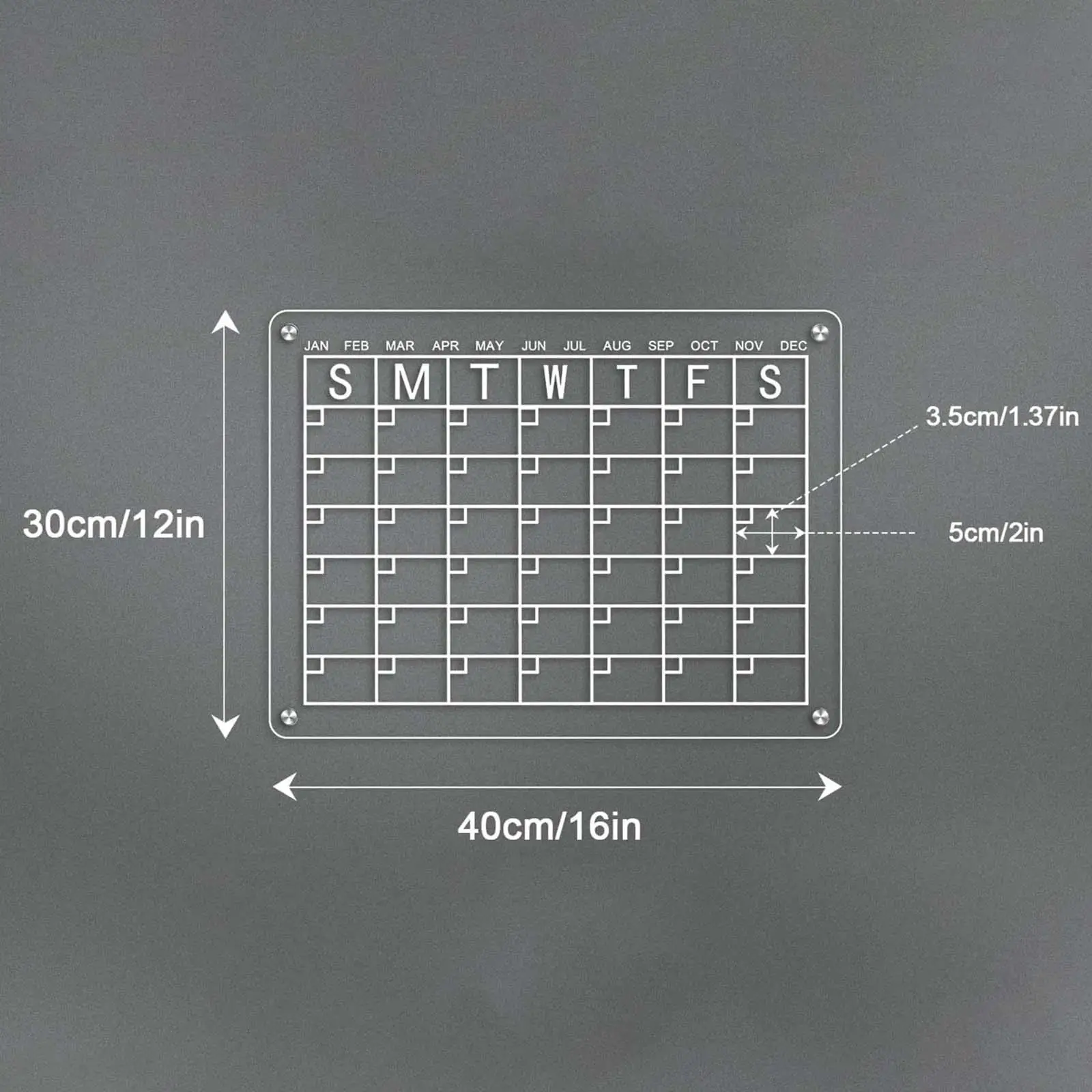 Kalender magnetik untuk kulkas dapat digunakan kembali akrilik kalender Memo pengingat dengan