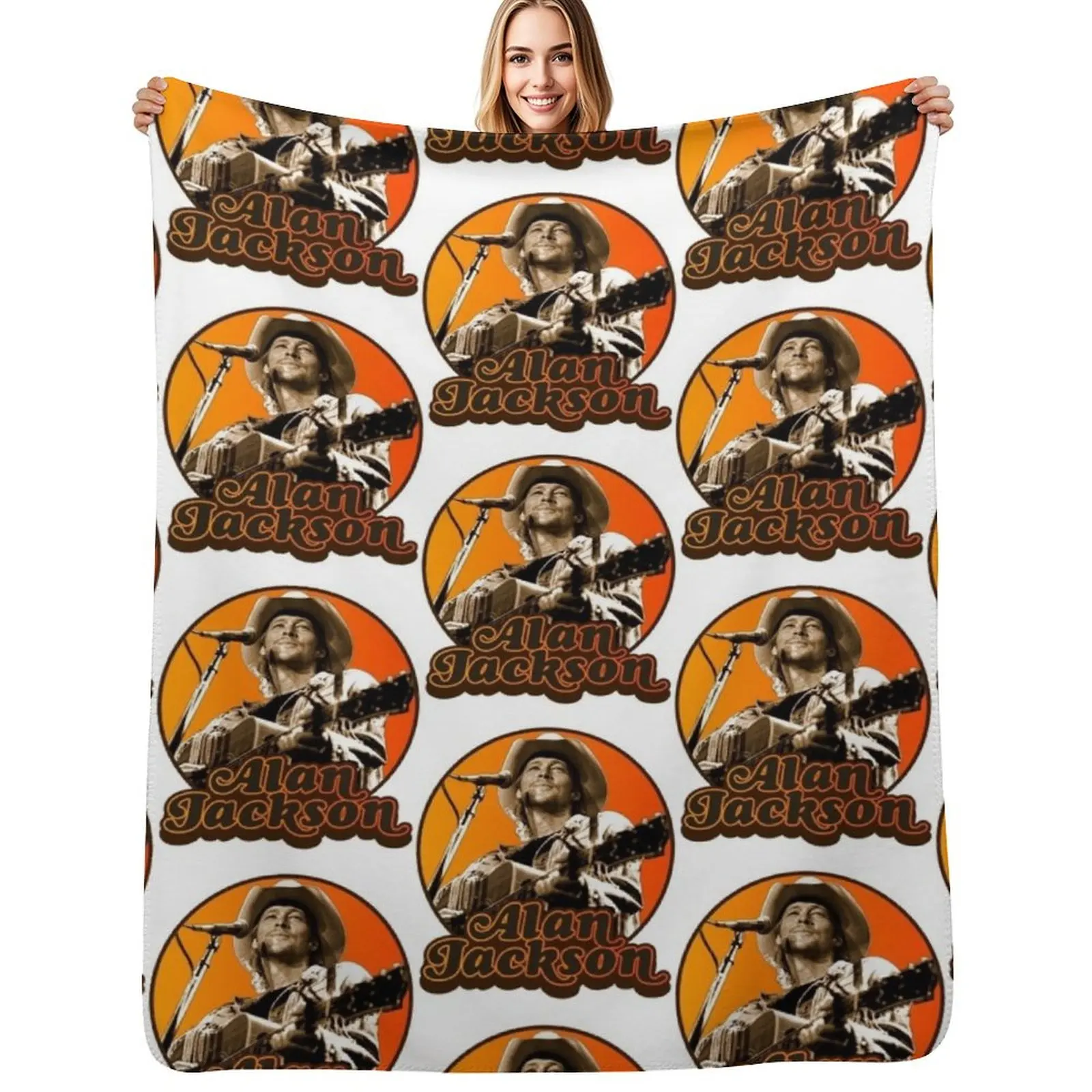 Alan Jackson ))(( Retro Style Classic Country Fan Throw Blanket Warm Comfortable Blanket Gift for Parents Friends