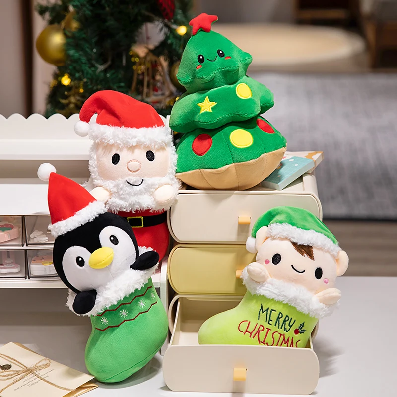 

Christmas Doll Christmas Tree Plush Toy Santa Claus Doll Penguin Wearing Christmas Hat Christmas Boots Christmas Gift