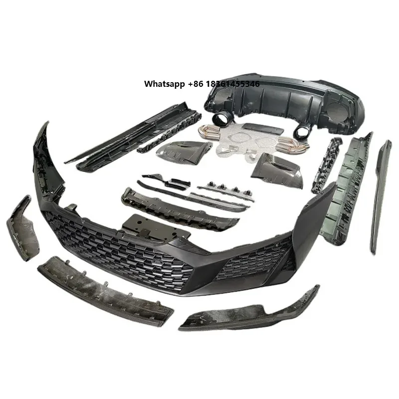 

for R8 upgrade PP molded front and rear bumpers rear bumper side skirts Complete body kit