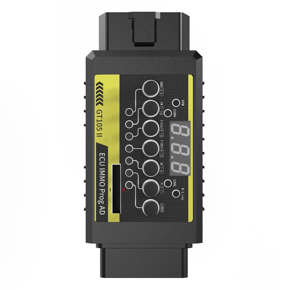 GODIAG GT105 II IMMO Prog AD OBD2 Break Out Box ECU Connector Full Protocol OBD2 Jumper For Benz BMW Display Car Battery Voltage