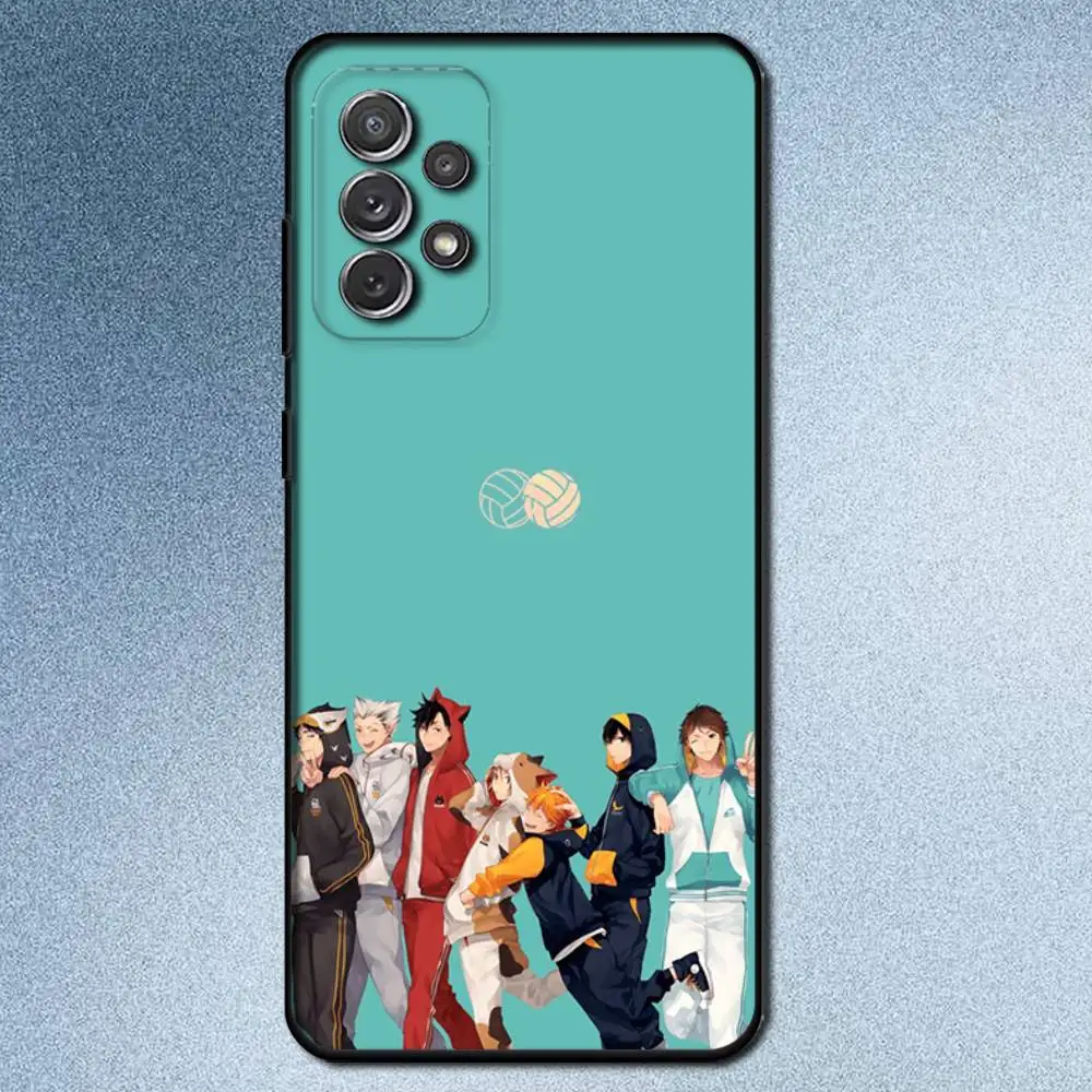 حافظة هاتف Amine H-Haikyuu لهاتف سامسونج S25، S24، S21، S22، S23، S30، Ultra، S20، Plus، Fe، Lite، Note، 10,9,5G غطاء أسود