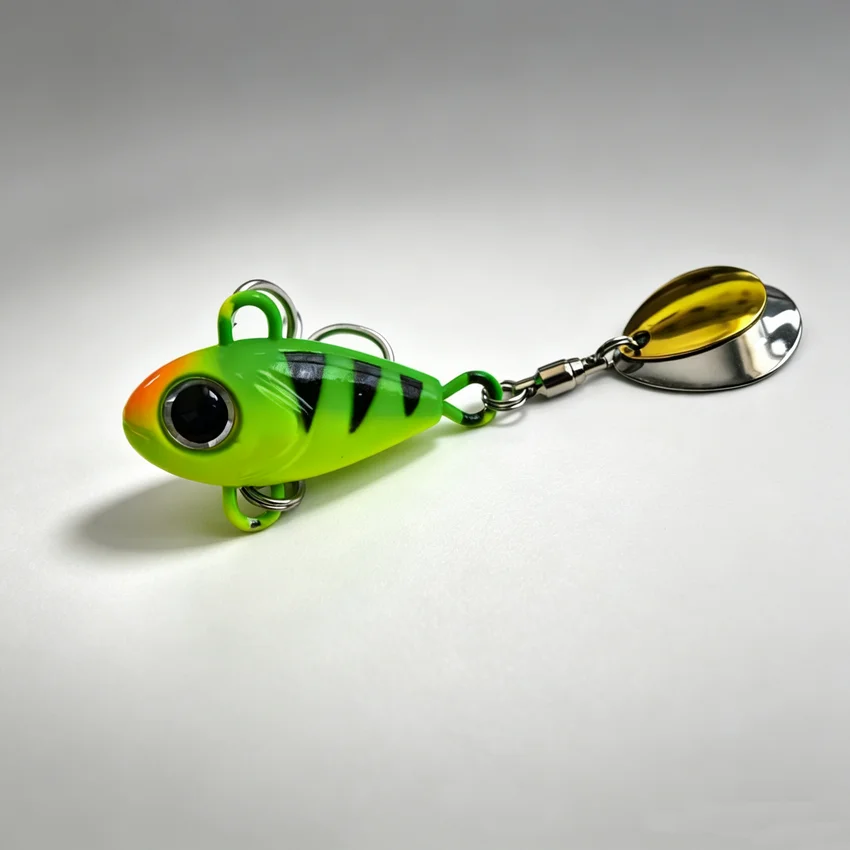 Neue Ankunft 1 stücke 6g/14g/26g Metall VIB Angeln Locken Spinner Sinking Rotierenden Löffel pin Crankbait Pailletten Köder Angelgerät – Detail 10