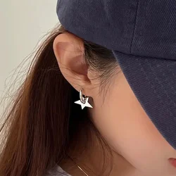 Fashion Irregular Star Hoop Earrings for Men Women New Punk Rock Harajuku Minimalist Stars Pentagram Earrings Party Jewelry Gift