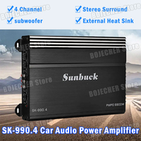 SK-990.4 Car Power Amplifier 12V 4-Channel Class A/B Digital Surround Stereo Passive Subwoofer Sound Player For Cars Max 9900W