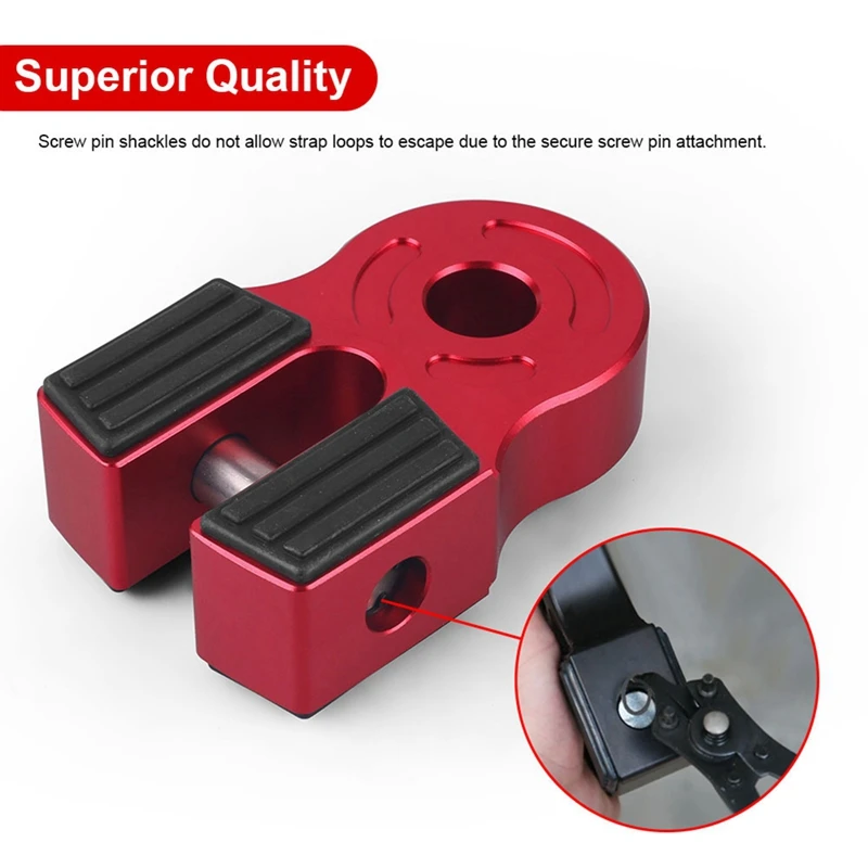 Aluminum Mount Flat Connector 3/4 Inch Shackle Compatible With 3/8 Inch Diameter Steel And Synthetic Rope For Cars