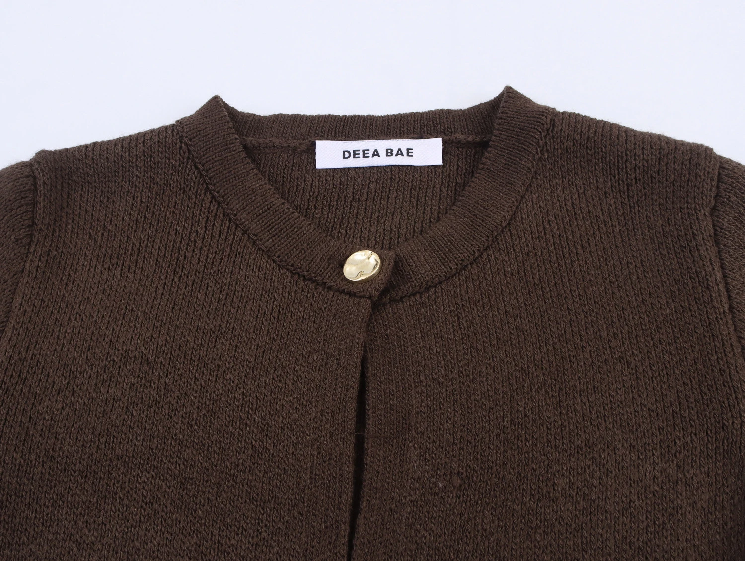 سترة نسائية جديدة لخريف DEEABAE متعددة الاستخدامات للتخسيس وزر شرابة ورقبة دائرية وأكمام طويلة محبوكة #6