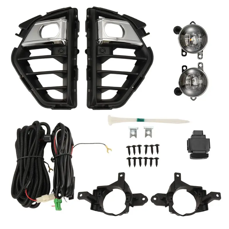 

Для Nissan NV350 Caravan Micro-Bus/Urvan 2023, крышка противотуманной фары, решетка, кронштейн переключателя провода, 1 комплект автомобильных светодиодных противотуманных фар