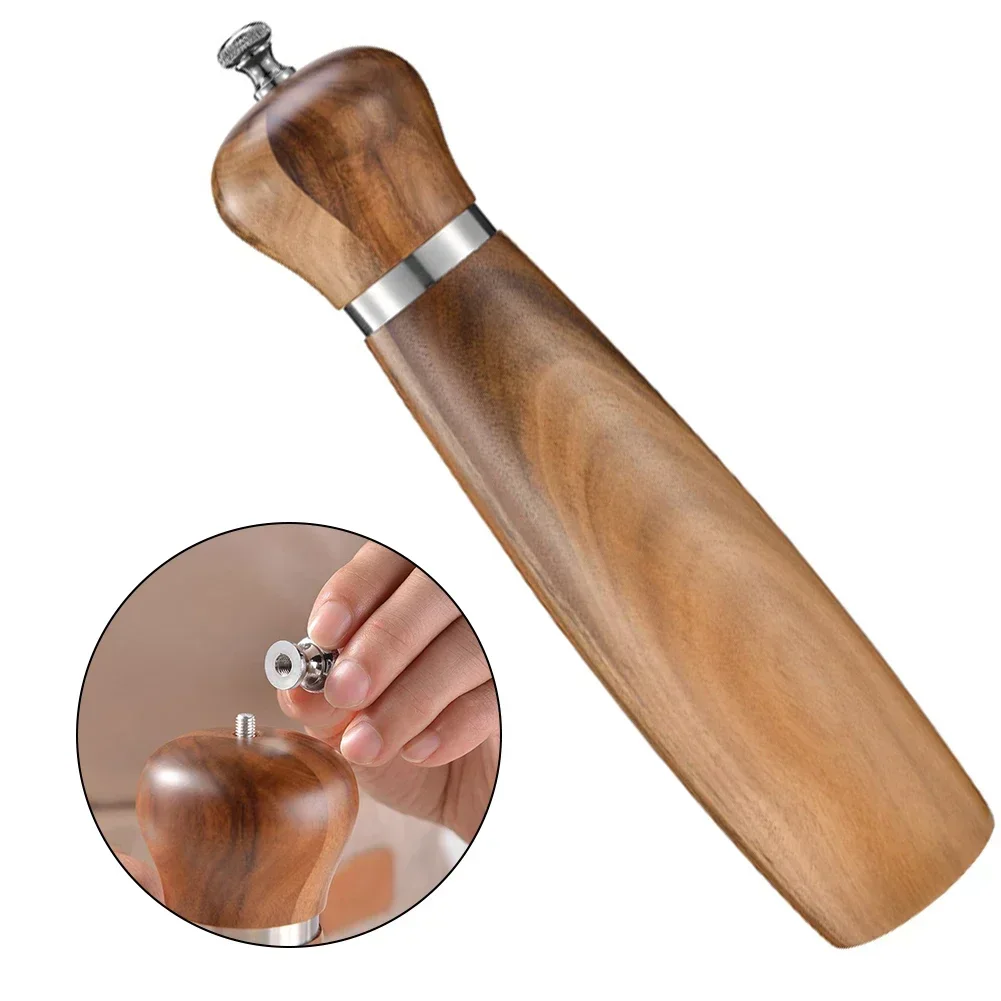 

Adjustable Spice Grinder Acacia Wood Spice Mill Cooking Accessory Clear Acrylic Body Easy To Refill High-Quality Acacia Wood