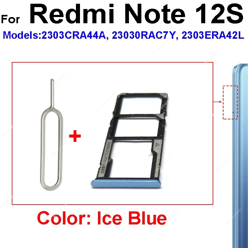 Vassoio Porta SIM Per Xiaomi Redmi Note 12 Pro 4G (2209116AG) – Colore Bianco Polare, Doppio Slot Per Nano SIM O SIM + MicroSD