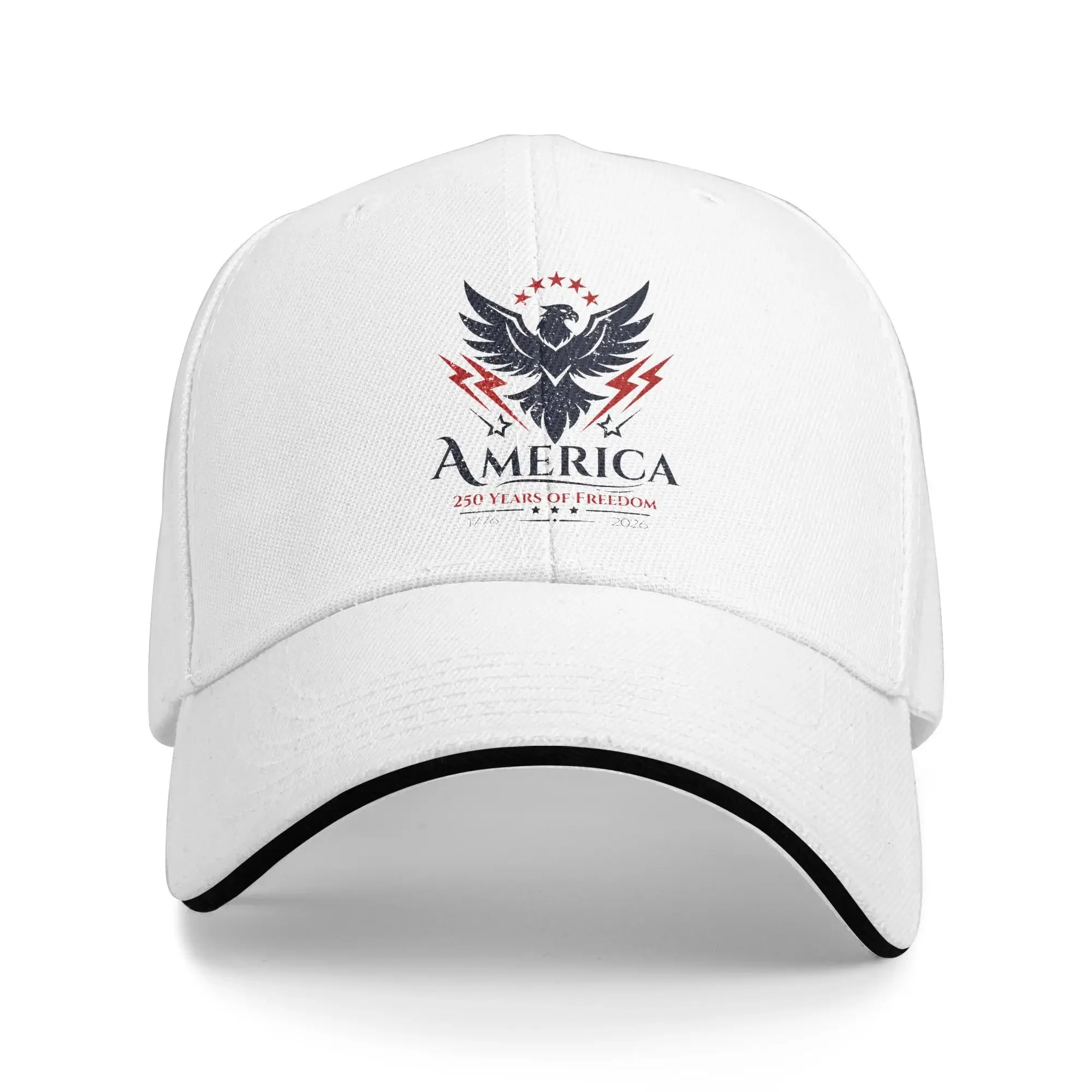 

New Men Women America 250 Years 1776 2026 Sandwich Cap , Hip-Hop Baseball Caps Polyester Trucker Hat Breathable Dad Summer