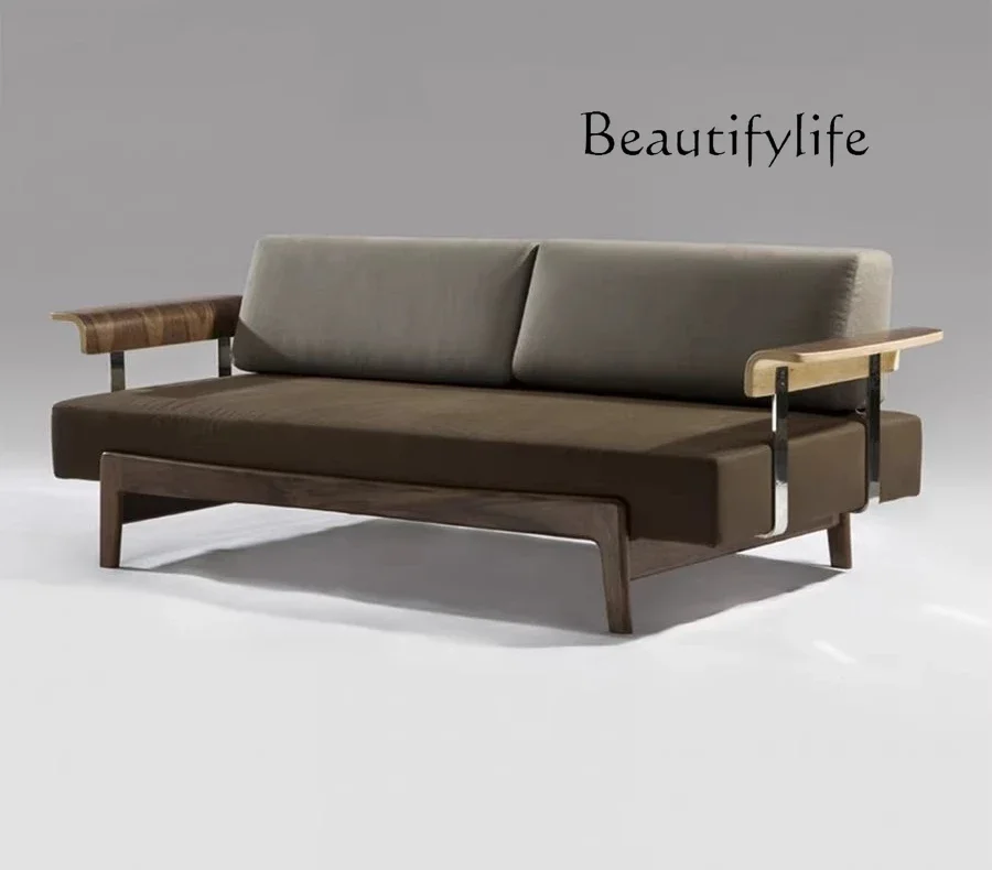 A44 Nordic modern simple solid wood fabric sofa antique designer creative B & B hotel clubhouse