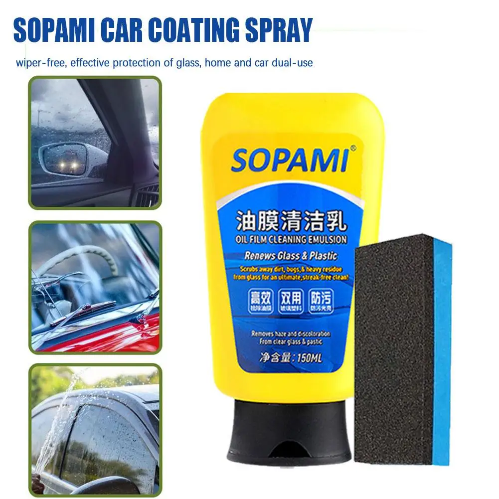 Impermeável Car Wax Polish Spray, Quick Effect Coating Agent, Sopami Oil Film Emulsão, Limpador de vidro, Nano Ceramic Wash Spray