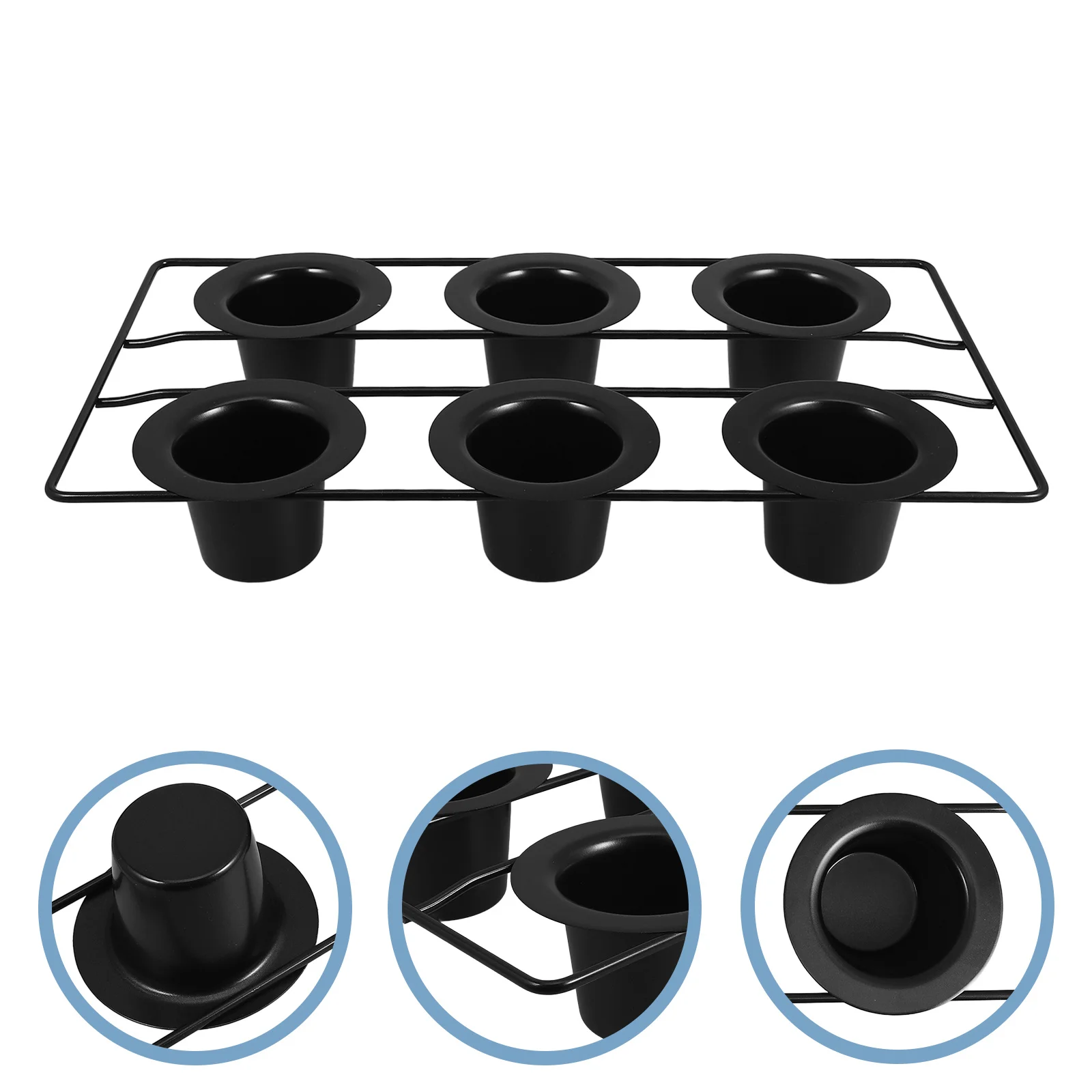 

1pc 6 Cup Nonstick Deep Muffin Pan, Heavy Duty Carbon Steel Baking Mold For Oven, Black Popover Pan Non Stick Cupcake Tray
