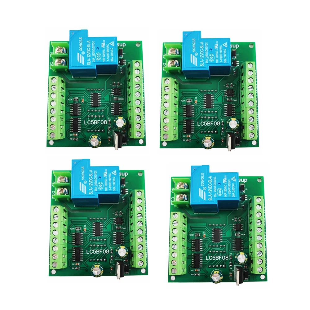 4x 8 Levels Multi-function Water Level  Pump Pour Display Controller Liquid Sensor Module Automatic Controll DC 12V 30A LC5BF08