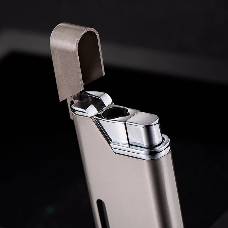 Broad Metal Windproof Cigar Cigarette Lighter Jet Torch Gas Flames Unusual Lighters Smoking Accessory Butane Gadgets for Men