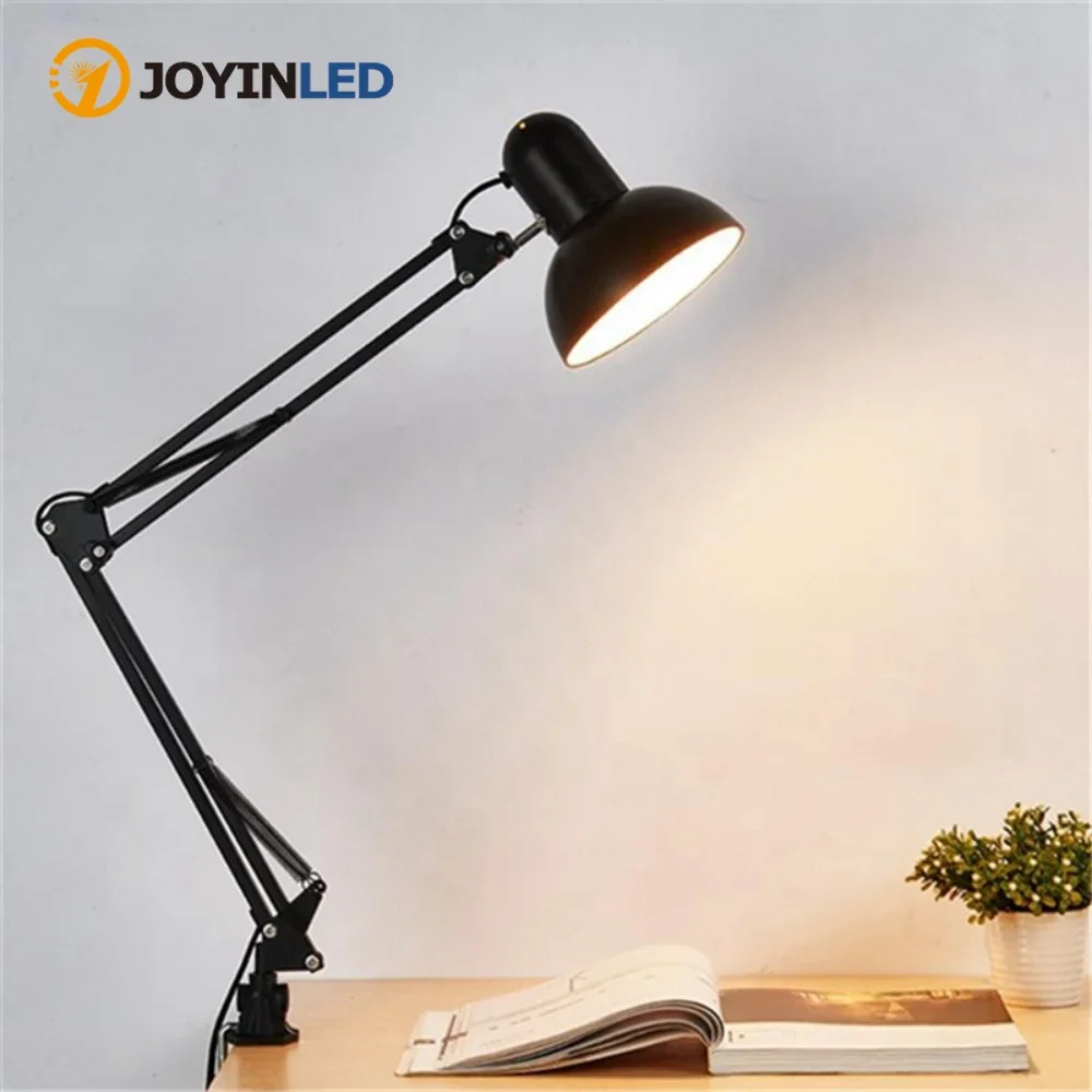 LED Lamp Vintage Portable Lamps with Clamp Book Reading Folding Writing Study Light Fixture for Nail Manicure Table