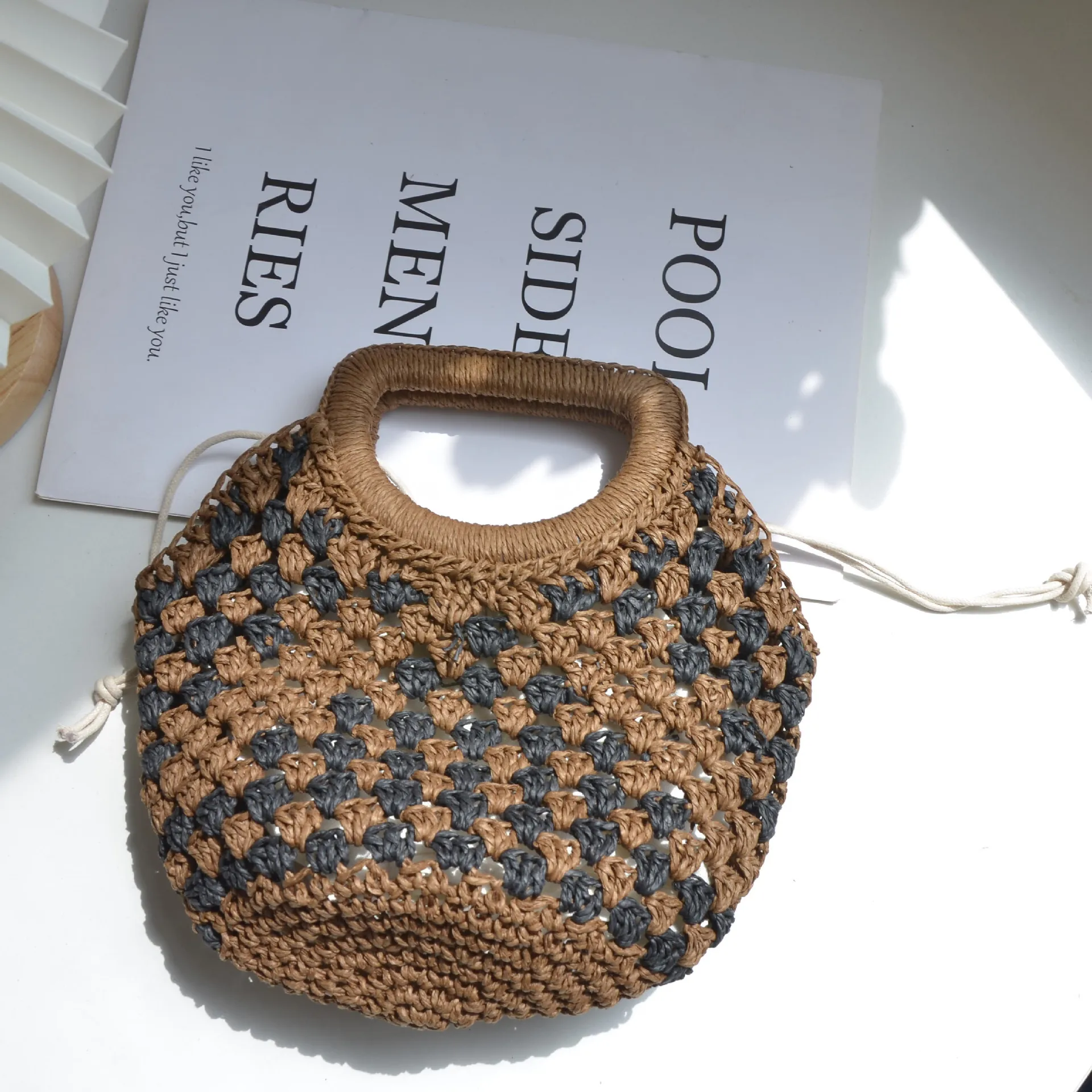 Fashion Woven Straw Shoulder Bag Female Crossbody Messenger Bags for Women 2023 Summer Beach Handbags Purses Travel Shopping Bag