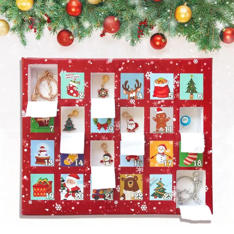 Diy Christmas Advent Calendar Bracelets Set 24 Calendar Advent Surprise Blind Box Set 2024 Countdown Christmas Advent Calendar