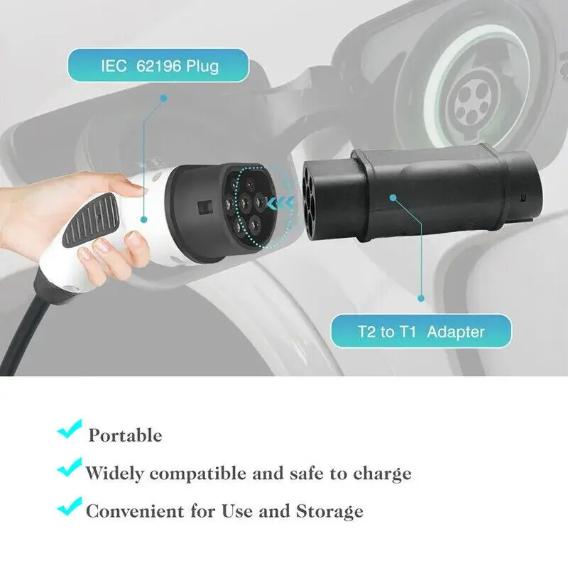 Type 2 to Type 1 EV Electric Charging Converter Adapter connector