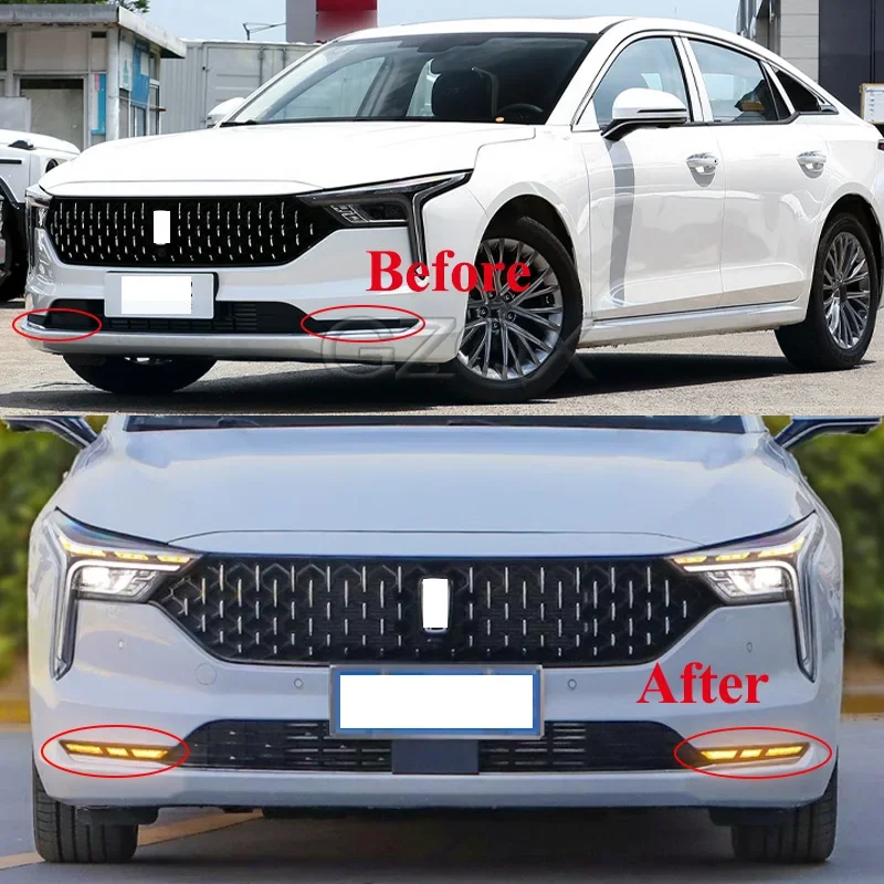 CAPQX 1 Pair Modifying LED Daytime Running Light For Faw Besturn B70 2021-2023 Front Bumper Driving Decorative Light Foglight