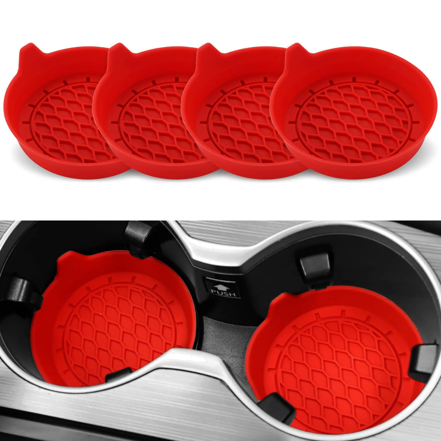 2/4 stücke Auto Tasse Halter Untersetzer Silikon Tasse Halter Einsatz Universal Non-Slip Tasse Halter Auto Zubehör Innen stille Tasse Pad – Detail 9