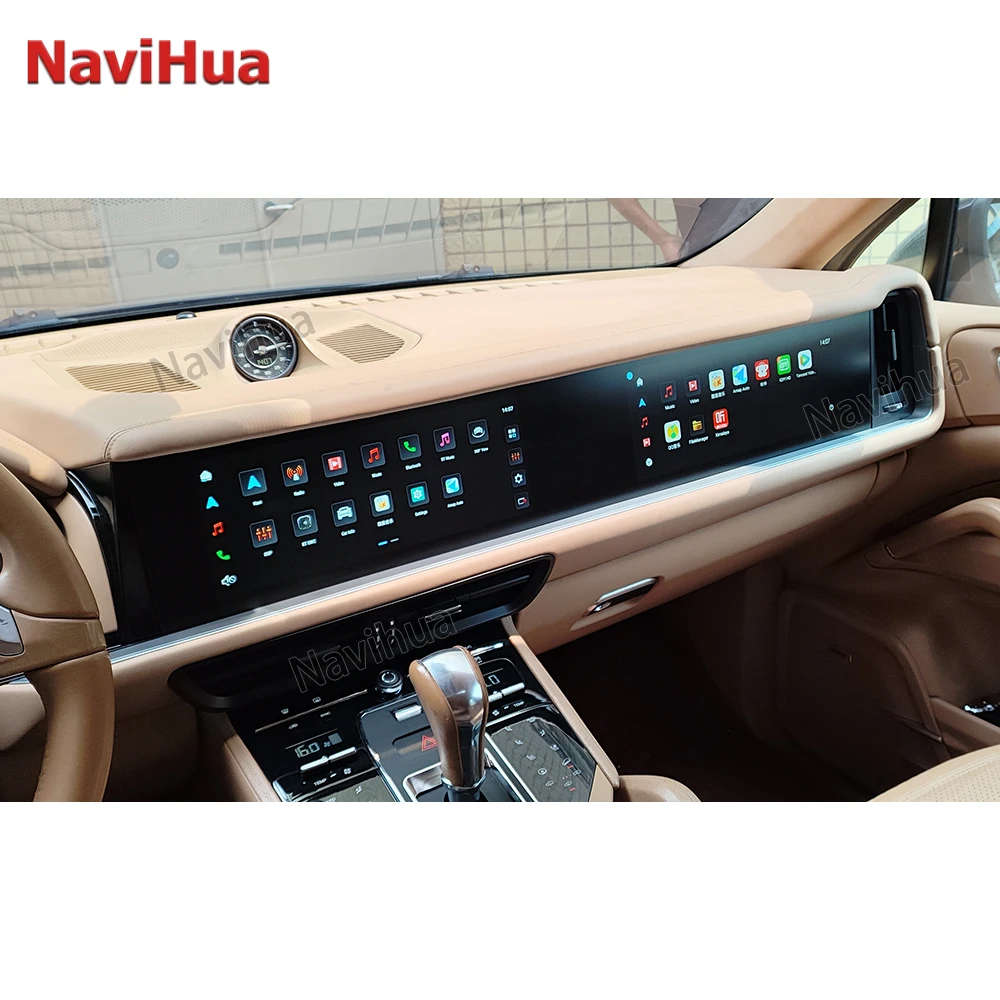 Navihua Voor Porsche Cayenne 2010-2017 gemodificeerde 2024 Nieuwe Centrale Controle Dual Screen Navigatie Interieur Upgrade 12.3 inch