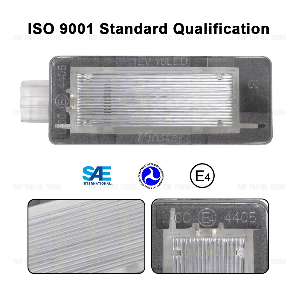 2Pcs LED Number Plate Light For Renault Scenic 2 3 2004-2016 Espace Captur For Dacia Duster Logan License Lamp 8200013577